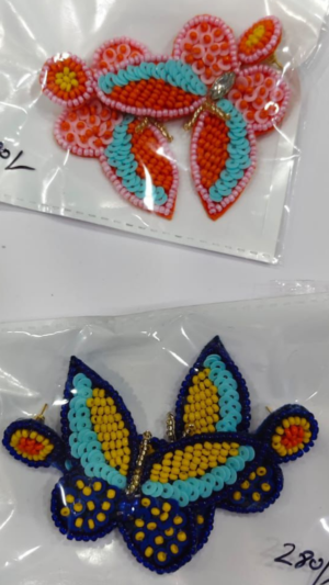 Handmade Beaded Butterfly Earrings